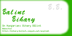 balint bihary business card